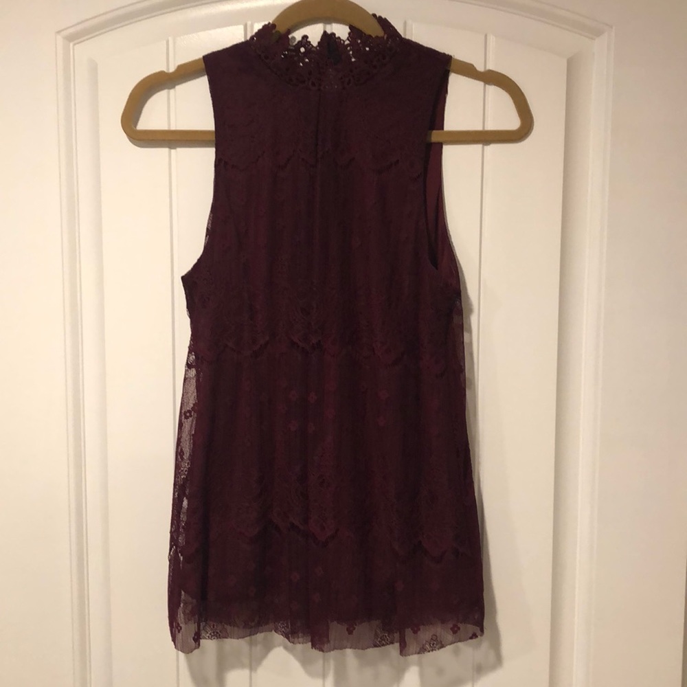 NWOT Ruby red Lacey sleeveless top